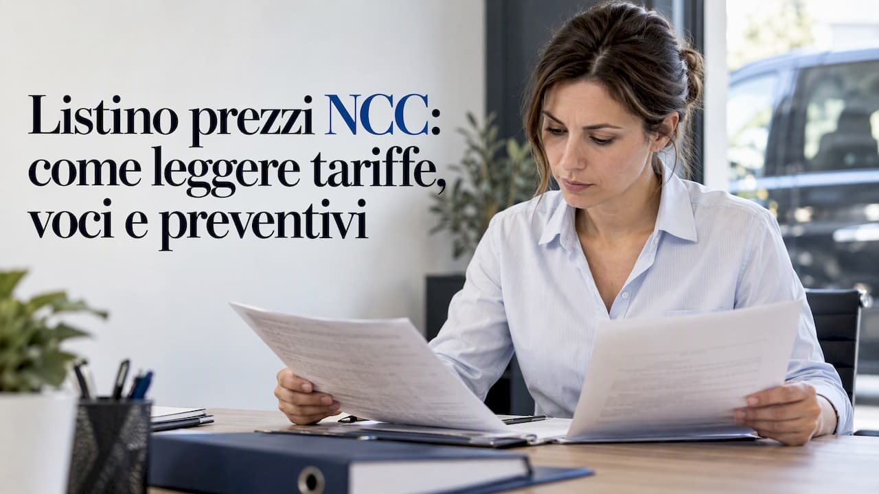 Listino prezzi NCC: come leggere tariffe, voci e preventivi