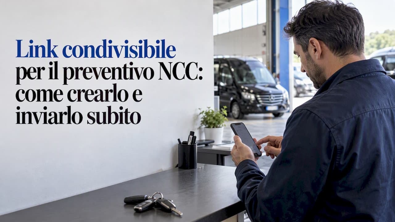 Link condivisibile per il preventivo NCC: come crearlo e inviarlo subito